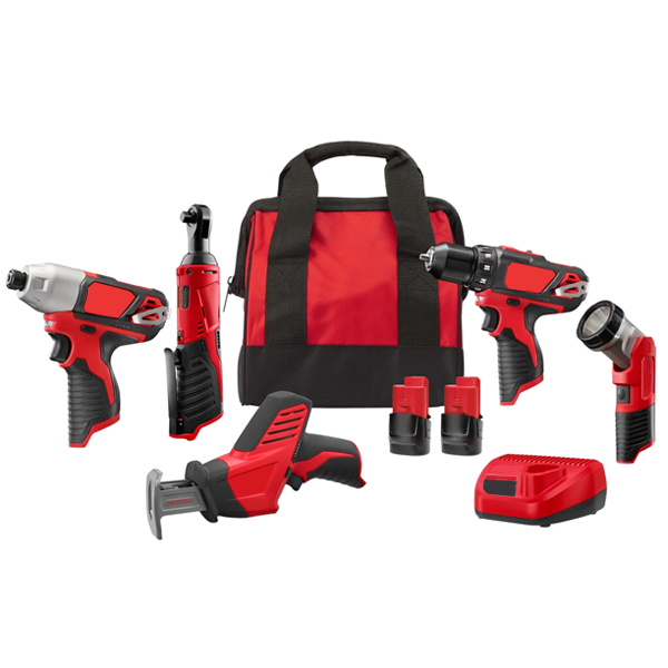 Compact 5-Tool Cordless Workshop Kit with Batteries & Charger