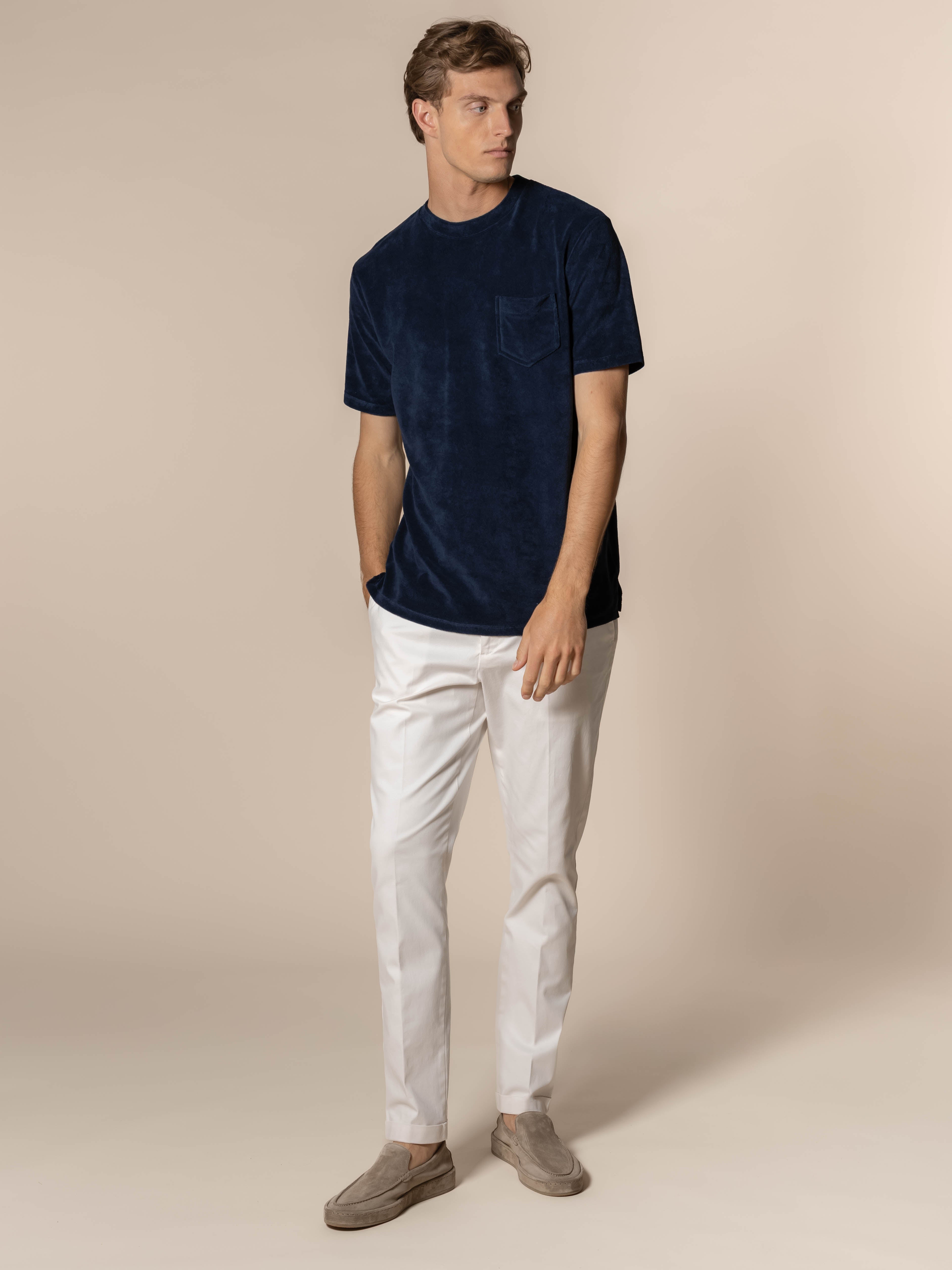 Navy Terry Towelling T-Shirt
