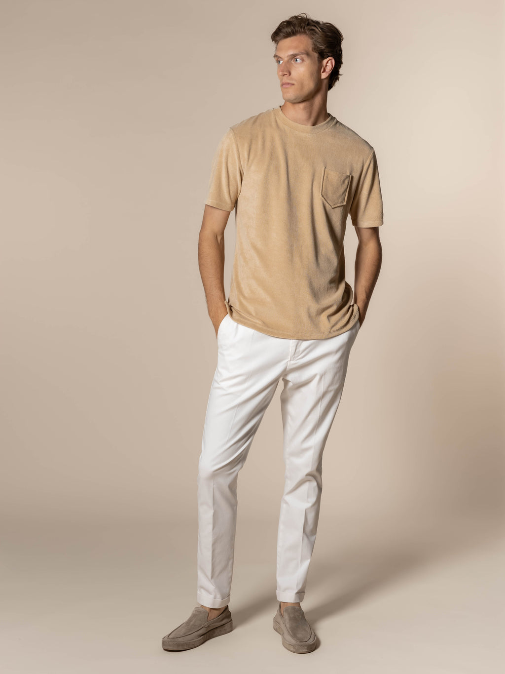 Beige Terry Towelling T-Shirt