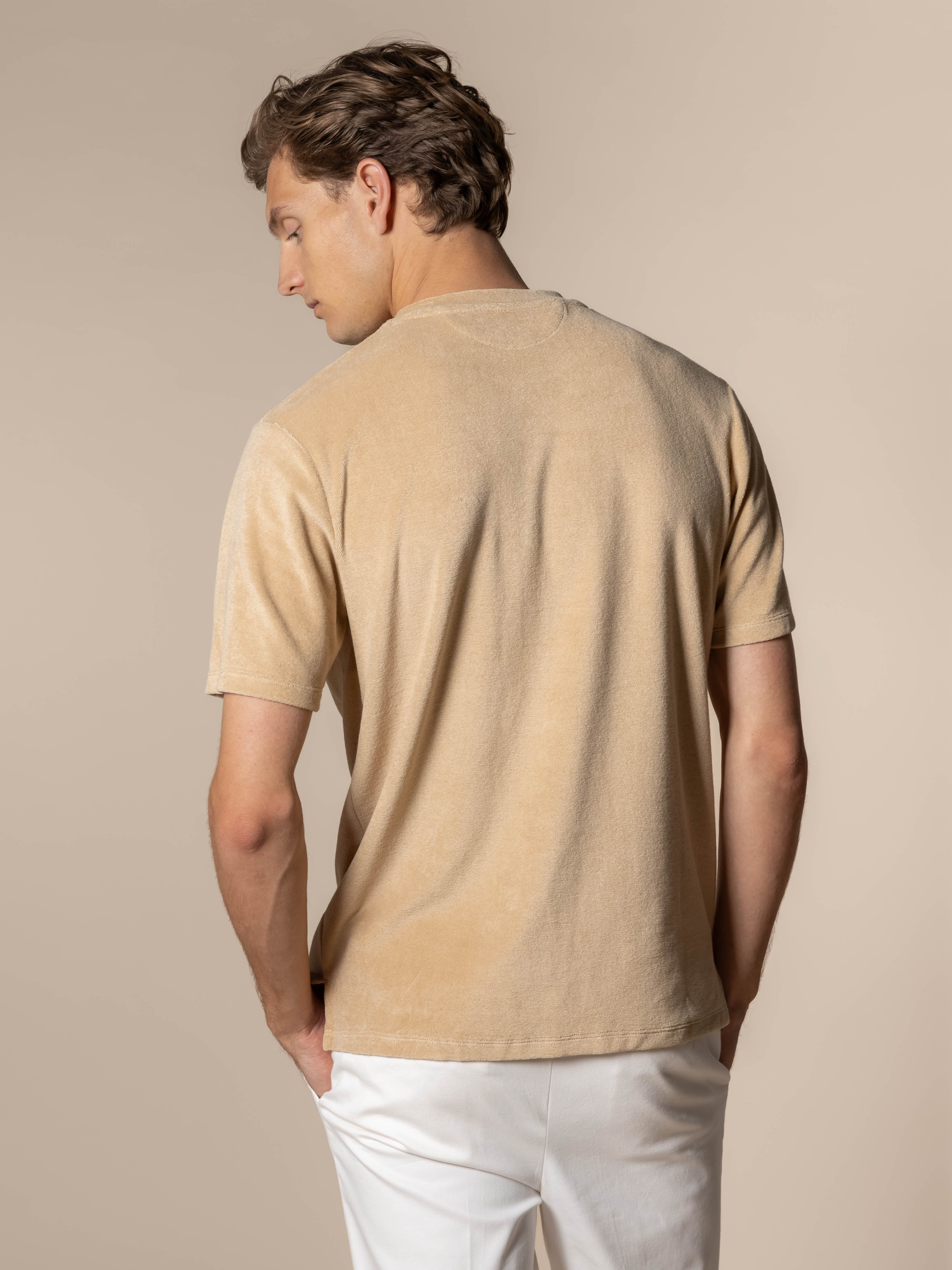 Beige Terry Towelling T-Shirt