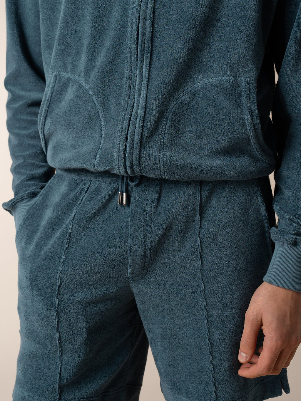 Sea Green Terry Towelling Leisure Shorts