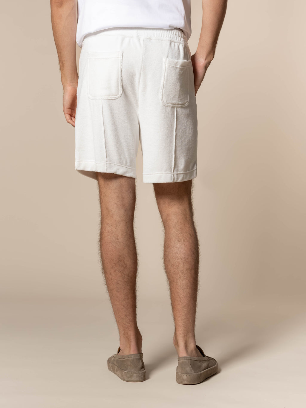White Terry Towelling Leisure Shorts