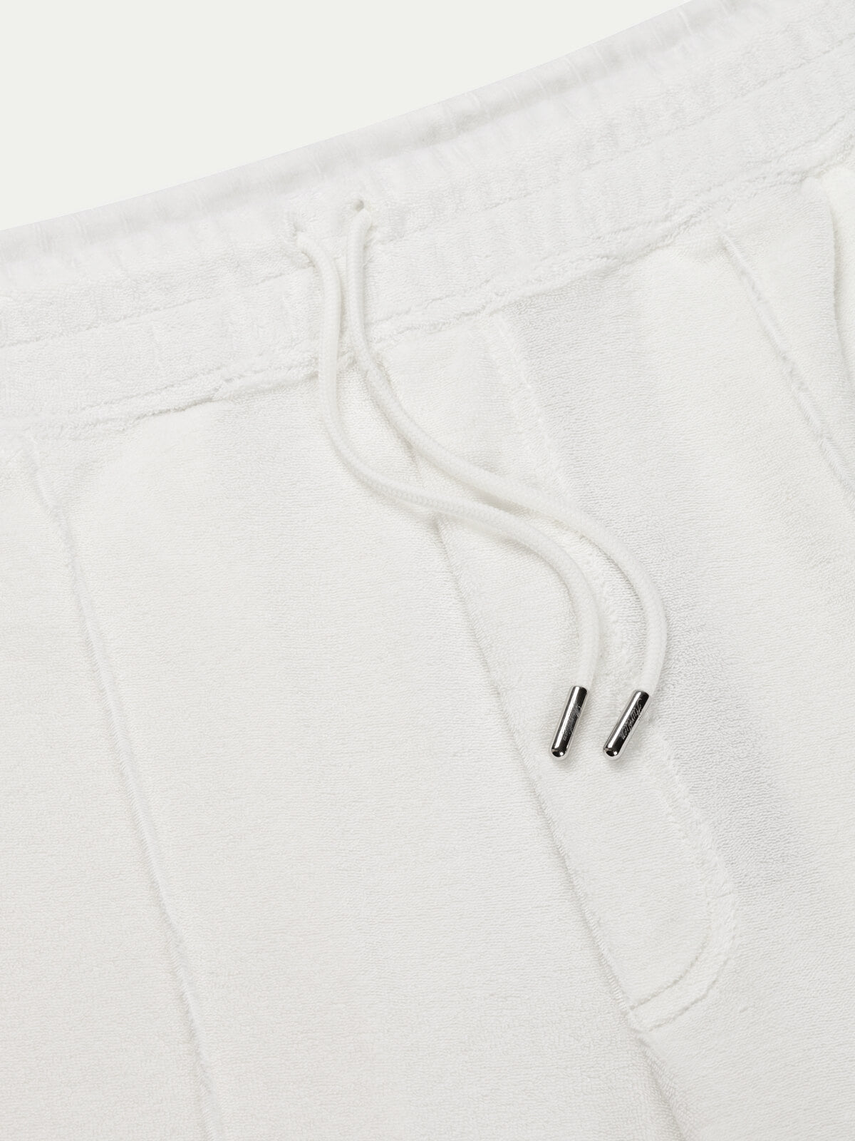 White Terry Towelling Leisure Shorts