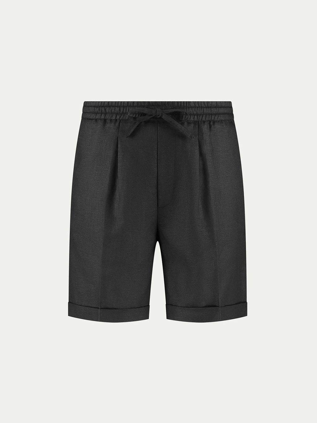 Black Linen Seaside Shorts
