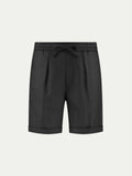 Black Linen Seaside Shorts