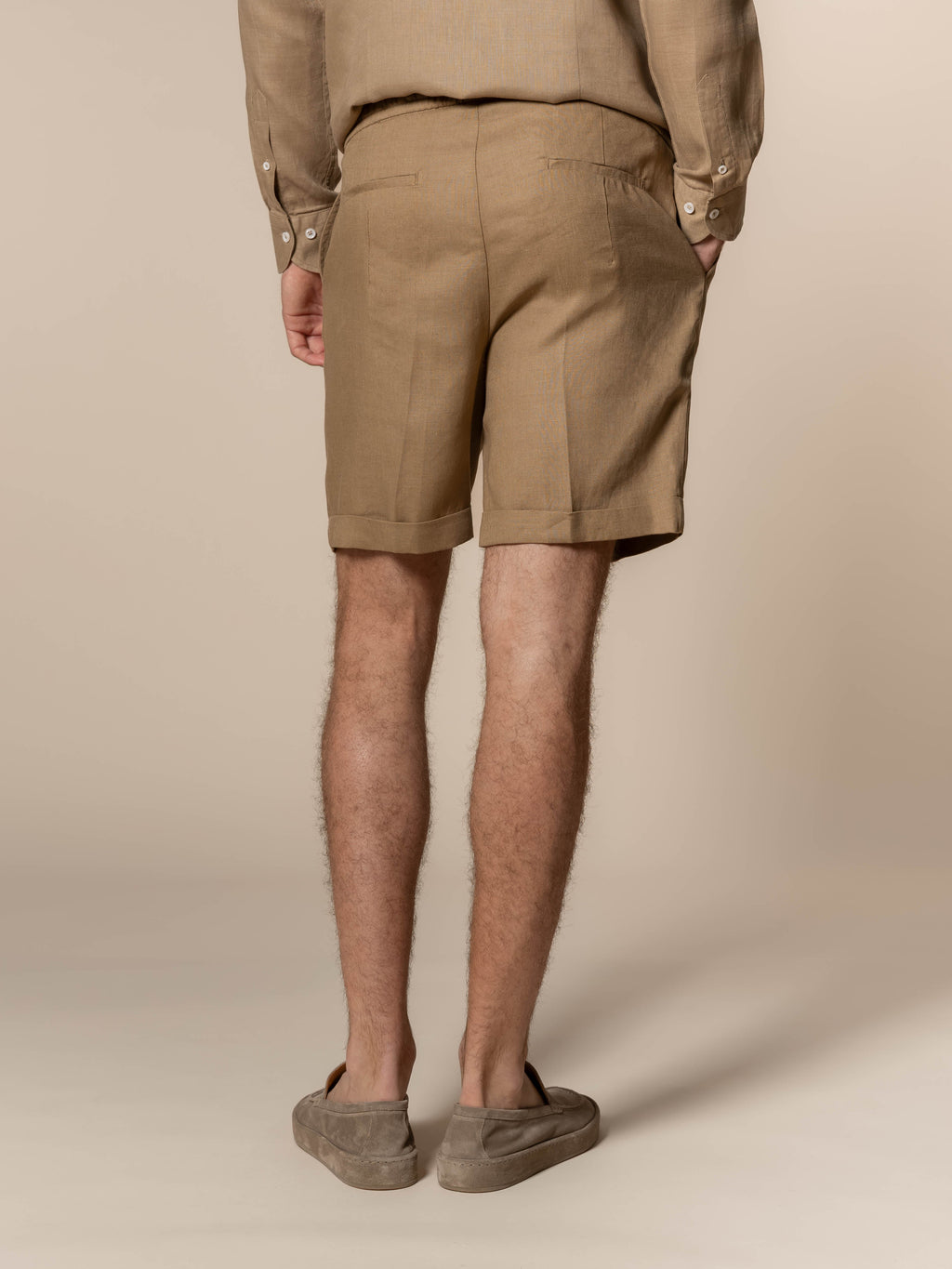 Dark Taupe Linen Seaside Shorts